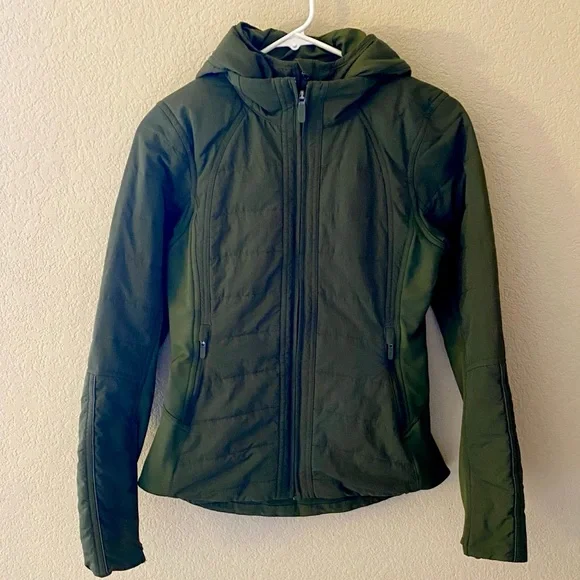 Olive Green Women's Hooded Jacket - Picture 7 of 15